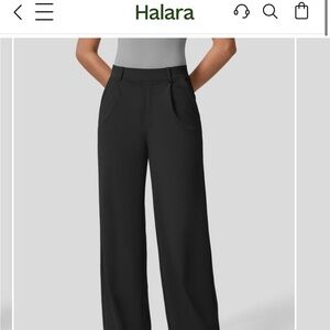 Halara high waisted plicated side pocket straight leg work pants - L tall